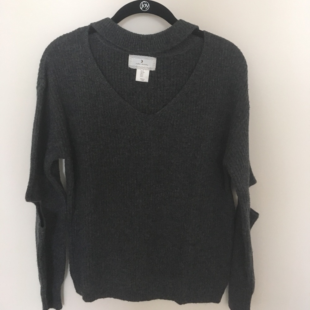 Sweater with open neck and elbows!!